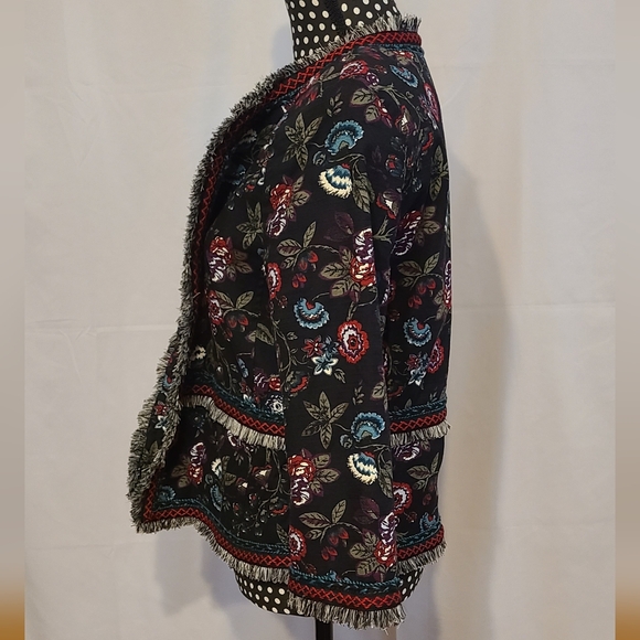 Loft Floral Fringe Colorful Jacket - Picture 9 of 12